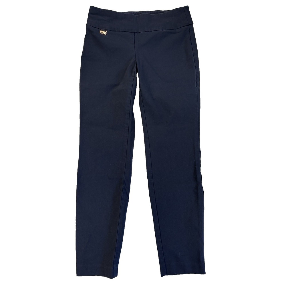 Alfani Women's 4PS Sexy Navy Blue Pull On Ankle Pants Ponte Career Office Preppy